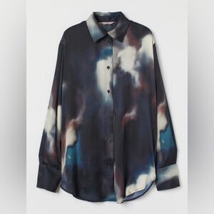 H&M Silky Watercolor Blouse XS